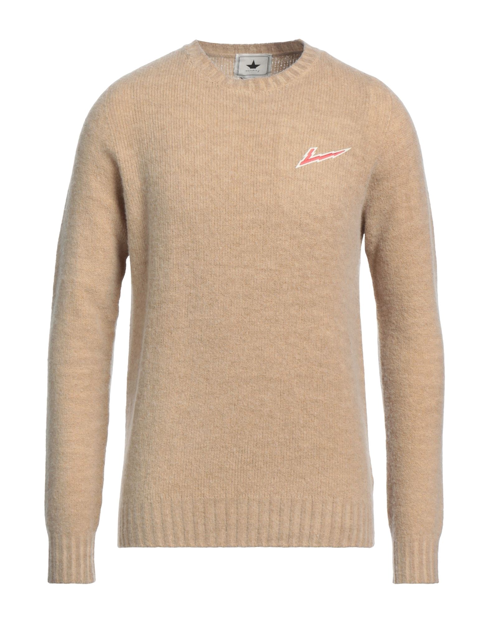 Shop Macchia J Man Sweater Sand Size L Wool, Polyamide In Beige