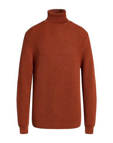 Woolrich Man Turtleneck Brick Size Xxxl Merino Wool In Burgundy
