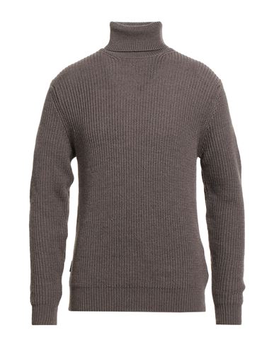 Woolrich Man Turtleneck Khaki Size M Merino Wool In Gray