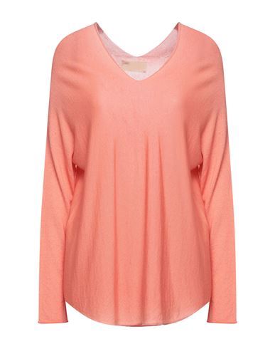 120% Woman Sweater Apricot Size S Cashmere In Orange