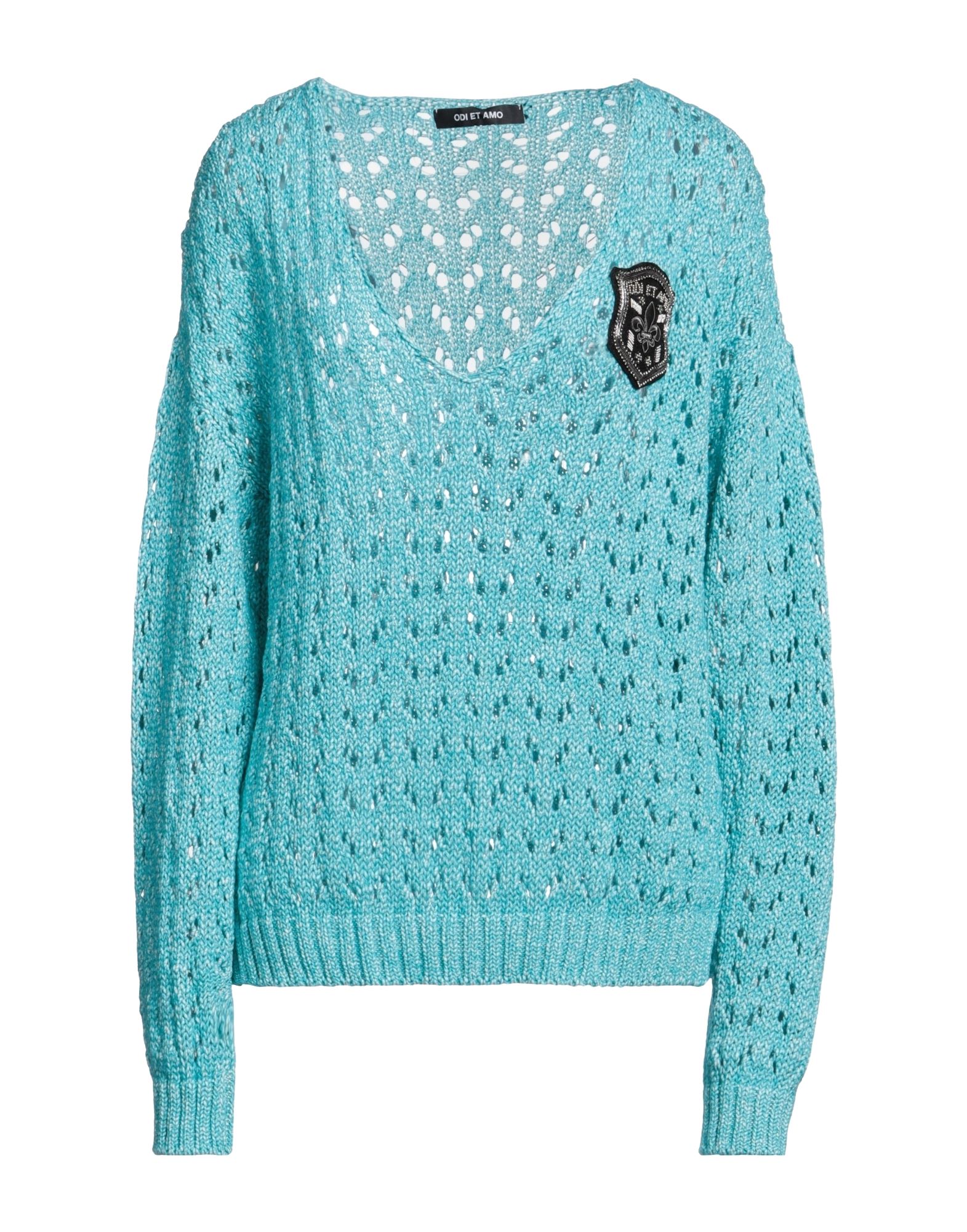Shop Odi Et Amo Woman Sweater Azure Size Xs Cotton, Polyacrylic In Blue