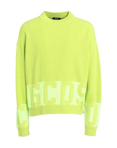 Shop Gcds Man Sweater Acid Green Size S Cotton, Acrylic