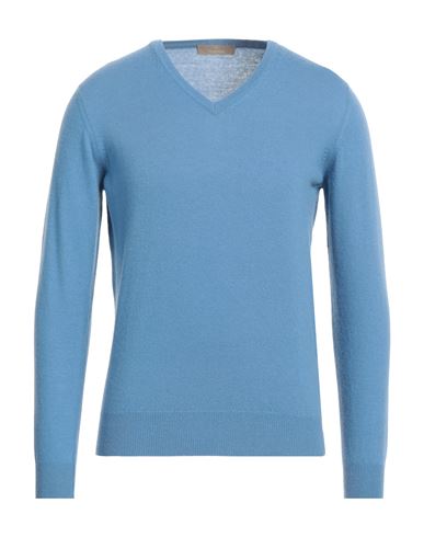 Cruciani Man Sweater Azure Size 40 Wool, Cashmere In Blue
