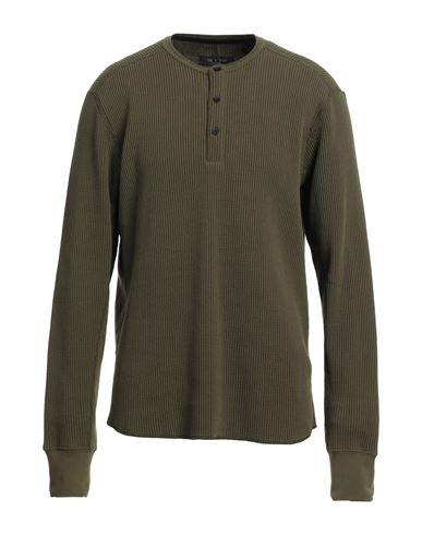 Rag & Bone Man Sweater Military Green Size Xxl Cotton In Green