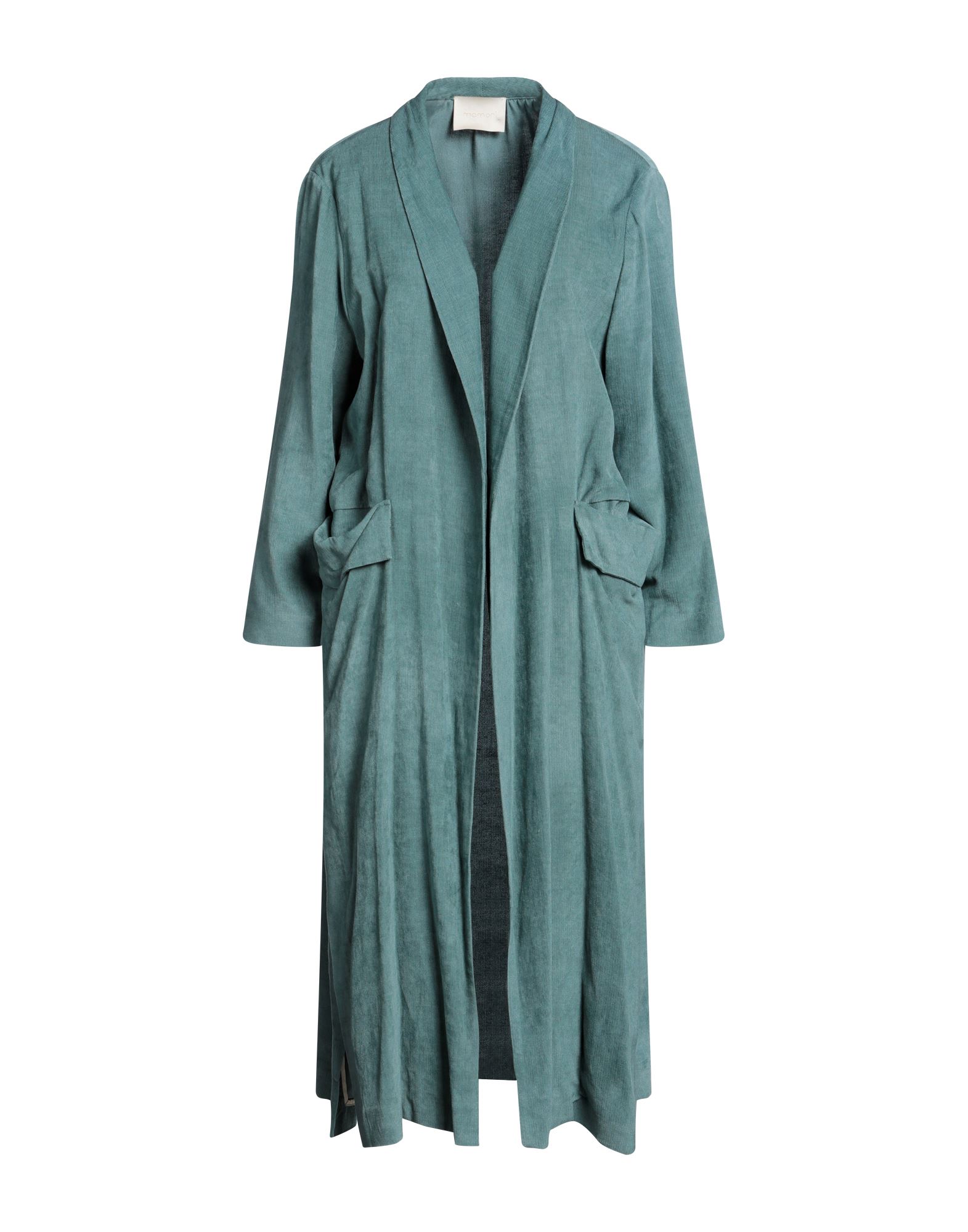Momoní Women's Chandler Linen Cotton Velvet Long Coat In Green