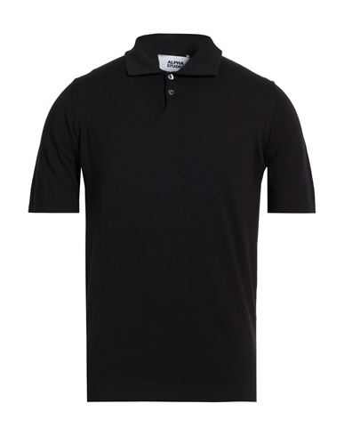 Alpha Studio Man Sweater Black Size 44 Cotton, Polyester