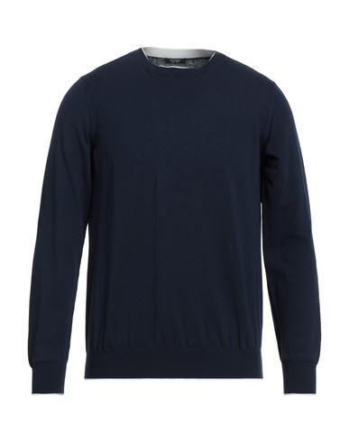 Peserico Man Sweater Midnight Blue Size 36 Cotton