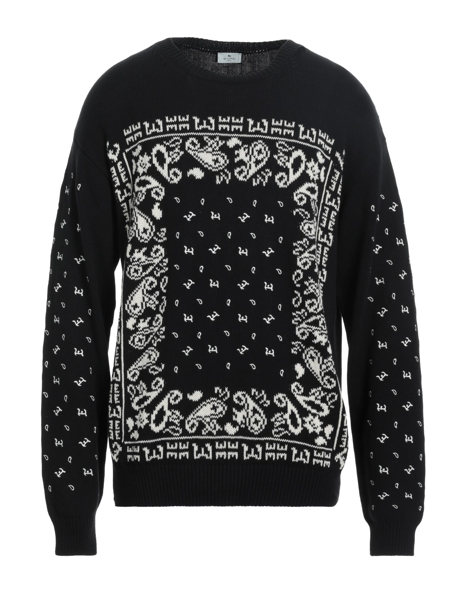 Shop Etro Man Sweater Black Size Xl Cotton