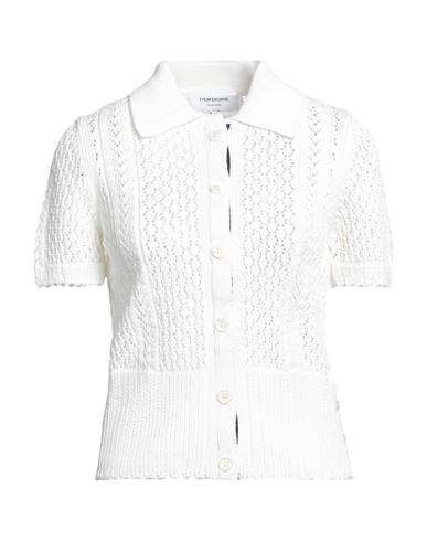 Thom Browne Woman Cardigan Off White Size 6 Cotton