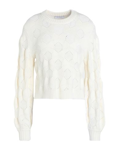 Ninety Percent Woman Sweater Ivory Size Xl Viscose, Recycled Polyester In White