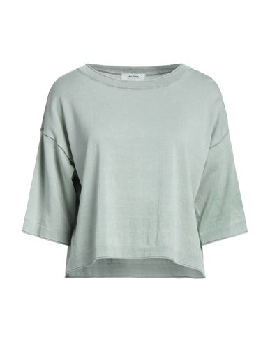 Alpha Studio Woman Sweater Sage Green Size 8 Cotton