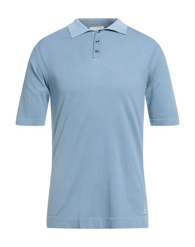 Peuterey Man Polo Shirt Azure Size Xxl Cotton In Blue