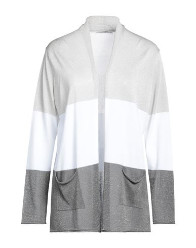 Kangra Cashmere Woman Cardigan Light Grey Size 8 Viscose, Cotton, Polyester In White
