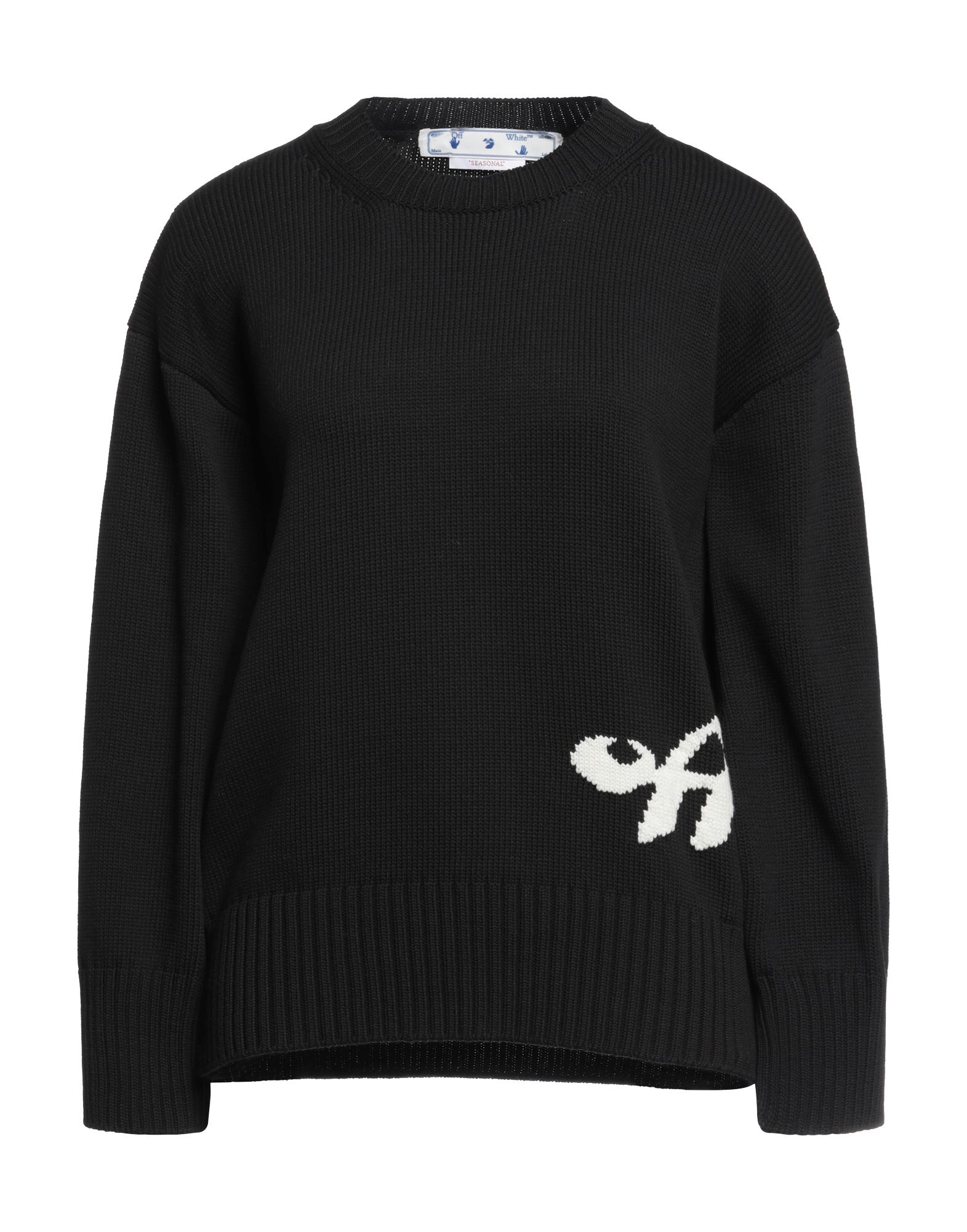 Off-white Woman Sweater Black Size 6 Cotton, Polyamide