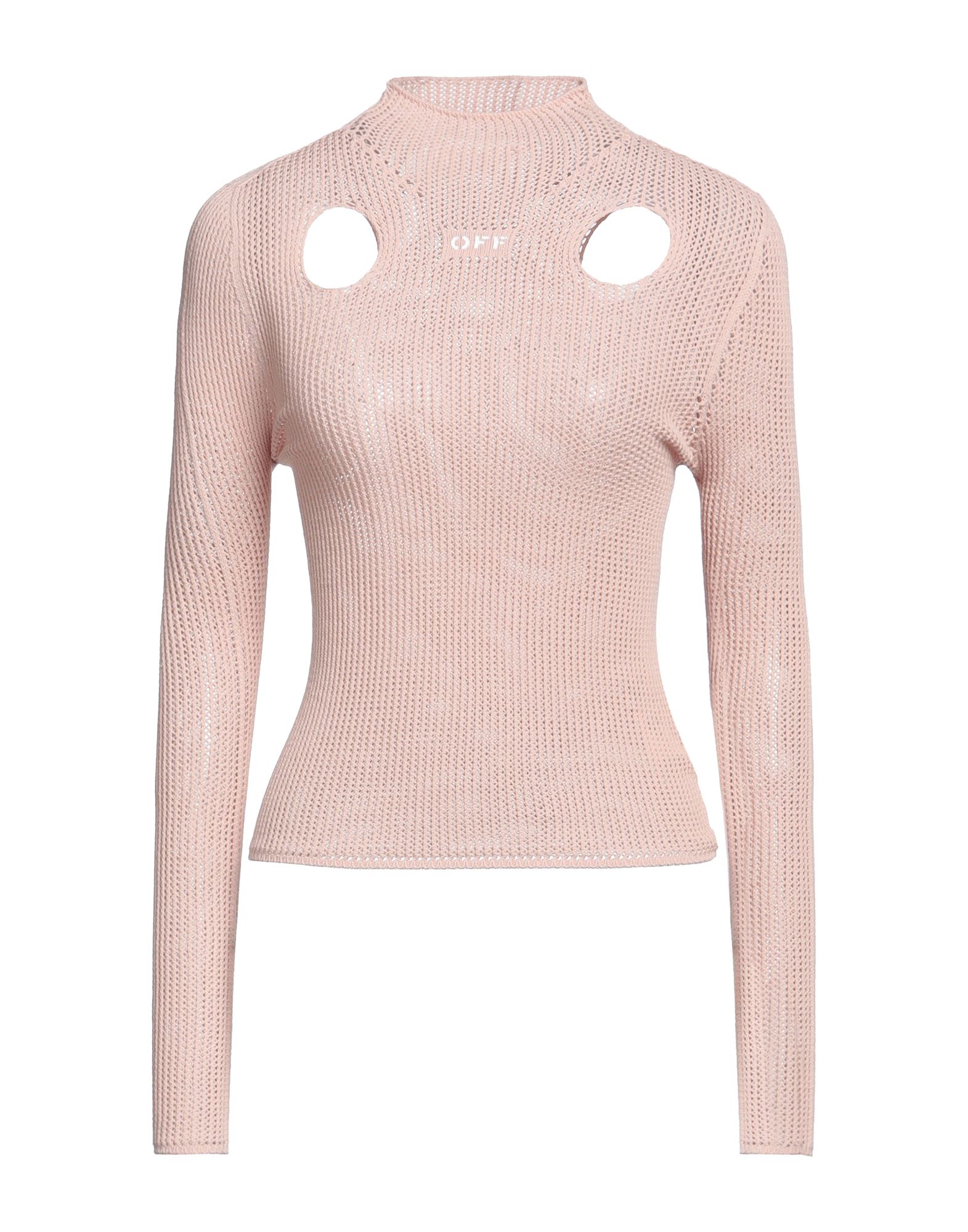 Off-white Woman Turtleneck Blush Size 4 Viscose, Polyester, Polyamide, Elastane In Pink