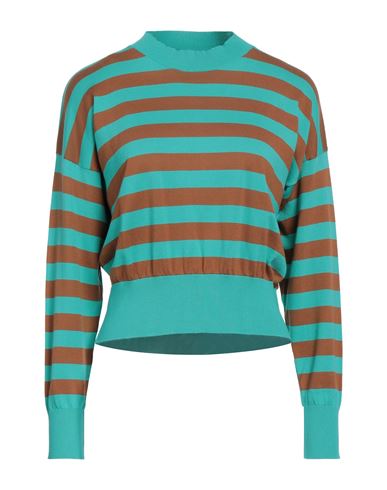 Jucca Woman Sweater Turquoise Size S Cotton In Blue