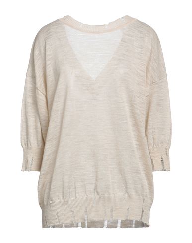 Suoli Woman Sweater Beige Size 6 Linen, Polyester