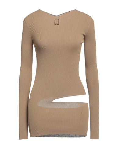 Shop Quira Woman Sweater Camel Size Xl Cotton, Polyamide In Beige