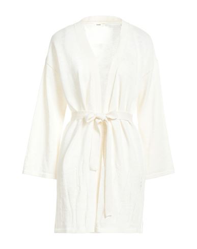 Suoli Woman Cardigan Ivory Size 4 Linen, Polyester In White