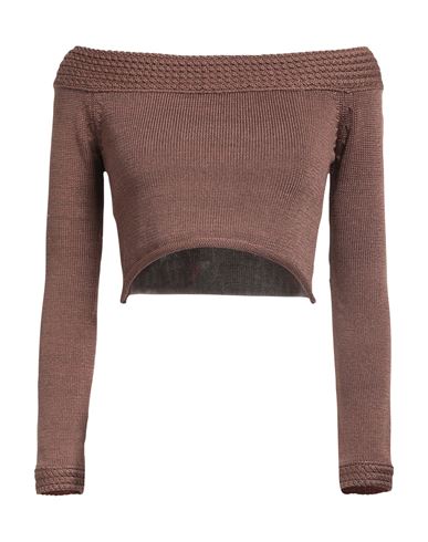 Antonella Rizza Woman Sweater Cocoa Size S Nylon In Brown