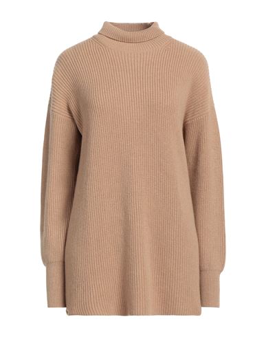 Antonella Rizza Woman Turtleneck Camel Size M Cashmere In Beige