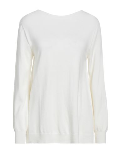 Kangra Cashmere Woman Sweater Ivory Size 6 Merino Wool, Silk, Cashmere In White