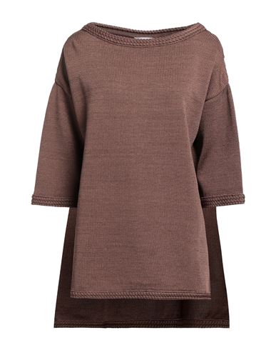 Shop Antonella Rizza Woman Sweater Cocoa Size L Nylon In Brown
