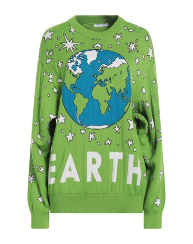 Give Me Space Woman Sweater Light Green Size M Merino Wool, Dralon