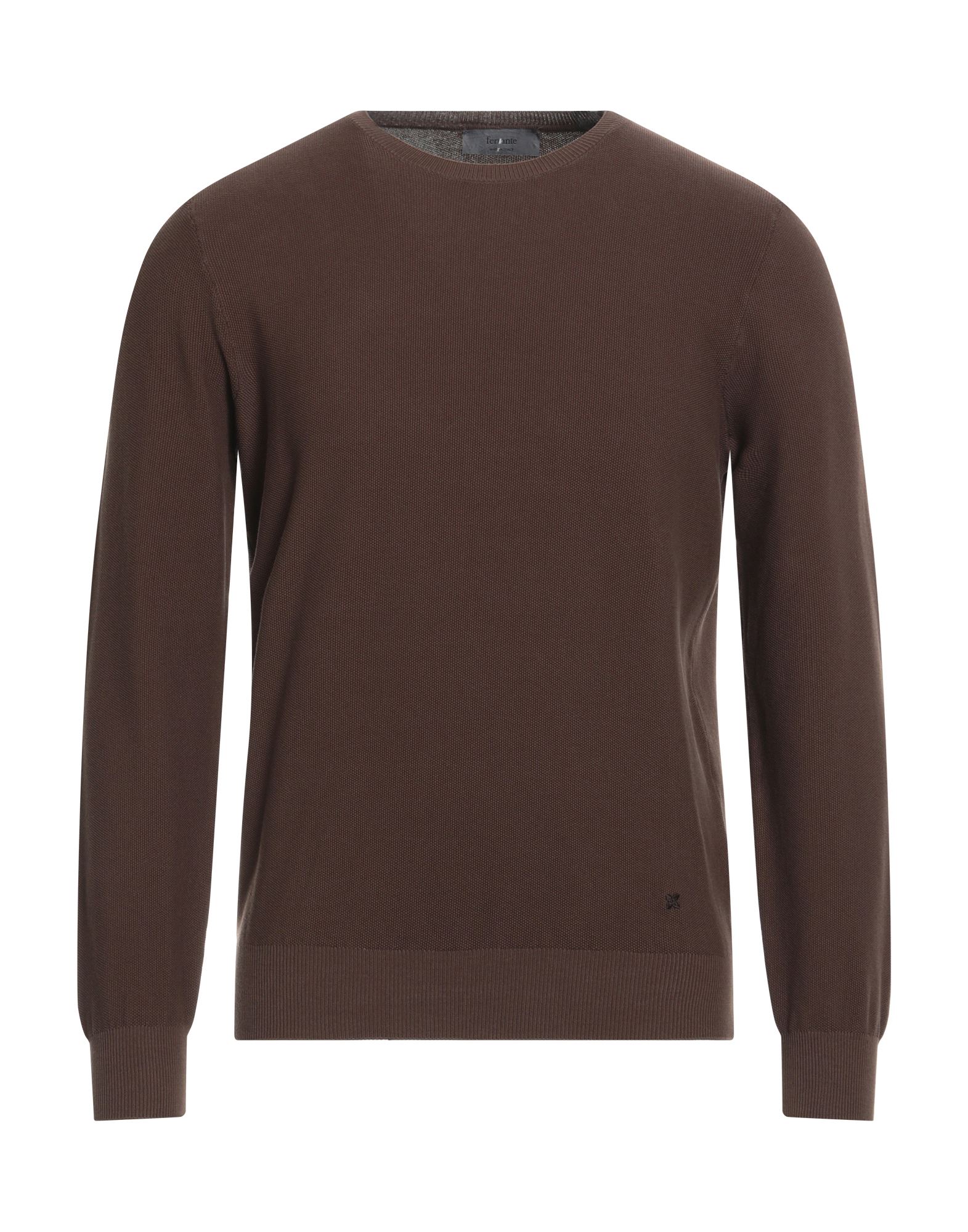 Shop Ferrante Man Sweater Brown Size 44 Cotton