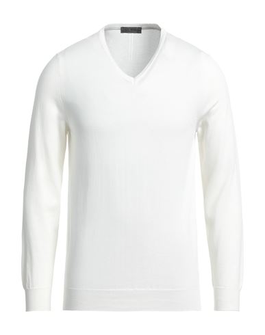 +39 Masq Man Sweater Ivory Size L Cotton In White