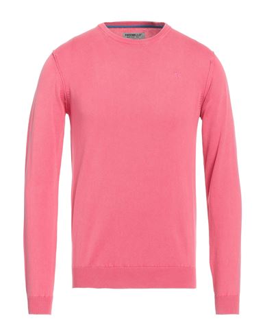 Fred Mello Man Sweater Fuchsia Size M Cotton In Pink