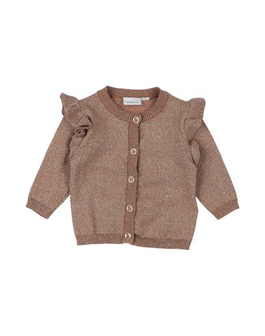 Name It® Babies' Name It Newborn Girl Cardigan Camel Size 1 Cotton, Polyester, Metallic Fiber In Beige
