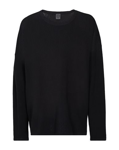 8 By Yoox Cotton Relaxed Fit Crew-neck Jumper Man Sweater Black Size L Cotton, Recycled Cotton