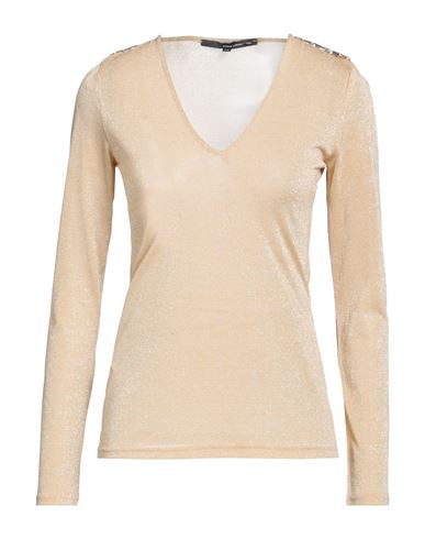 Atos Lombardini Woman T-shirt Gold Size 8 Polyamide, Acetate, Polyester