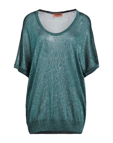 Missoni Woman Sweater Deep Jade Size 8 Viscose, Cupro, Polyester In Pattern