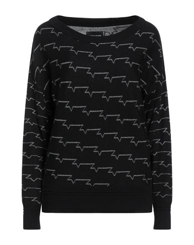 Zadig & Voltaire Woman Sweater Black Size M Merino Wool, Polyester, Metallic Fiber