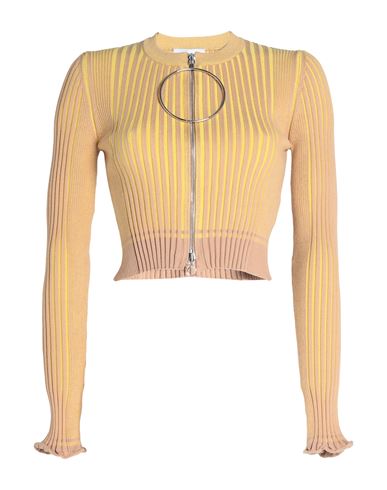 Shop Rabanne Woman Cardigan Mustard Size L Cotton, Polyamide, Elastane In Yellow