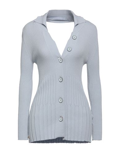 Manila Grace Woman Cardigan Sky Blue Size M Viscose, Polyester In Gray