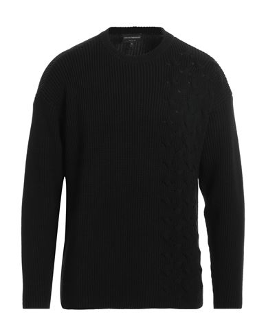 Emporio Armani Man Sweater Black Size L Cotton, Polyamide