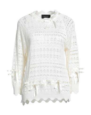 Simone Rocha Woman Sweater Cream Size S Viscose, Cotton, Polyester In White
