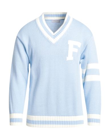 Family First Milano Man Sweater Sky Blue Size L Wool, Polyamide, Acrylic