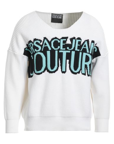 Versace Jeans Couture Man Sweater White Size M Cotton, Polyester