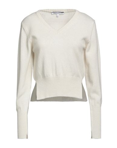 European Culture Woman Sweater Ivory Size Xl Merino Wool, Viscose, Recycled Polyamide, Cashmere In White
