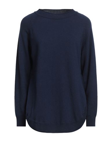 Shop European Culture Woman Sweater Navy Blue Size Xxl Wool, Viscose, Polyamide, Cashmere