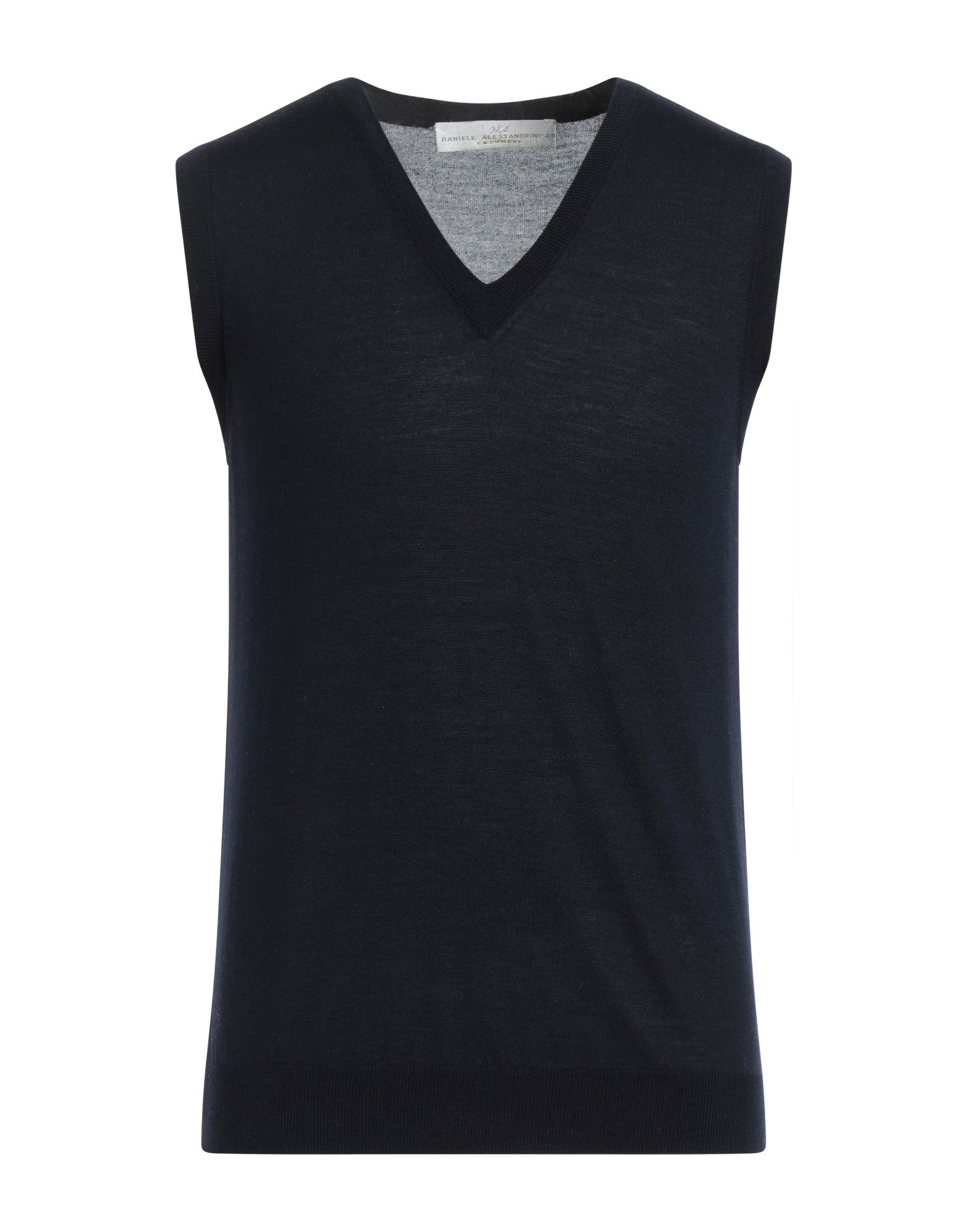 Daniele Alessandrini Man Sweater Midnight Blue Size 40 Merino Wool, Silk, Cashmere