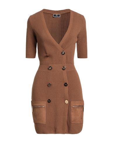 Elisabetta Franchi Woman Mini Dress Brown Size 4 Viscose, Acrylic, Polyester, Elastane In Brown
