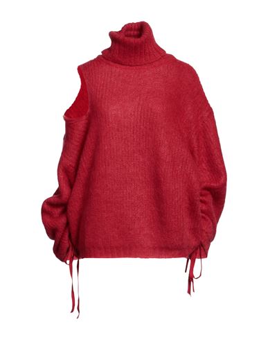 Andreädamo Andreādamo Woman Turtleneck Red Size S Mohair Wool, Polyamide, Wool