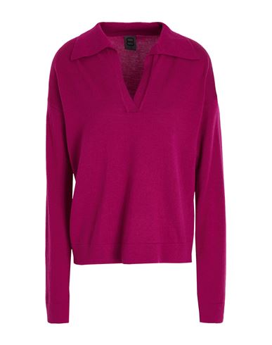 8 By Yoox Knitted Merino Wool Long Sleeves Polo Woman Sweater Garnet Size Xl Merino Wool In Red
