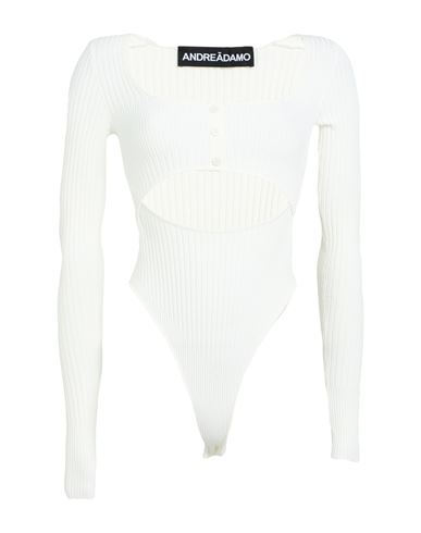 Andreädamo Andreādamo Woman Sweater Ivory Size Xxs/xs Viscose, Polyester, Polyamide, Elastane In White