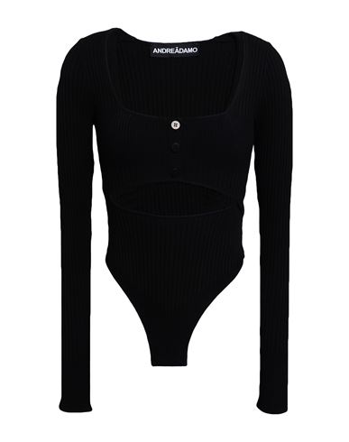 Andreädamo Andreādamo Woman Sweater Black Size Xxs/xs Viscose, Polyester, Polyamide, Elastane